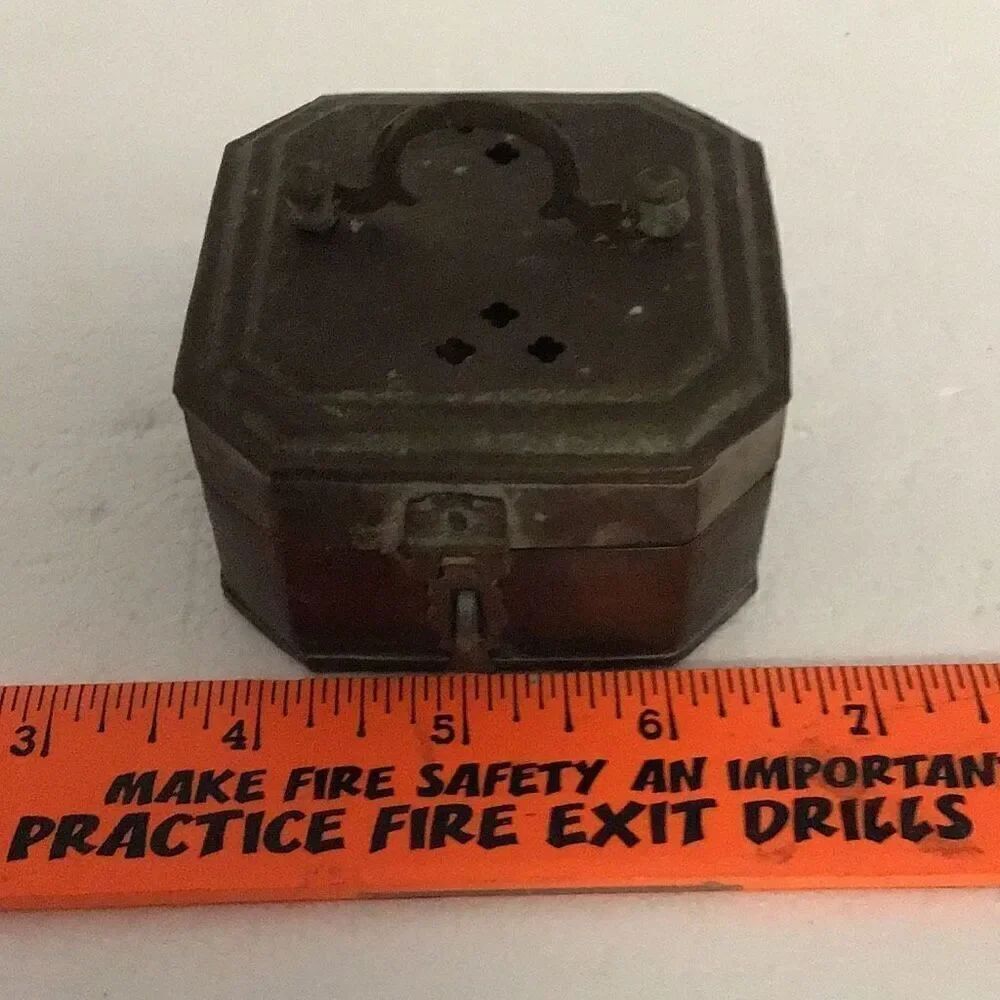 Small vintage made in India reticulating trinket/incense box